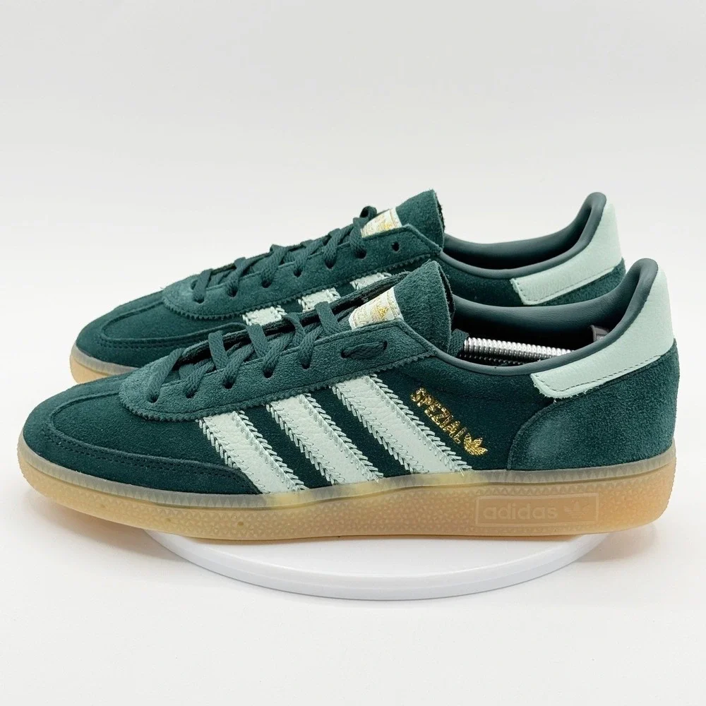 adidas Women's Green Suede Sneakers with Mint Stripes
